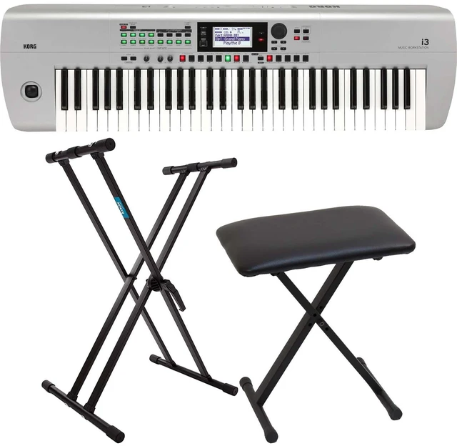 Main image of Korg i3 Arranger Keyboard (Silver), Keyboard Stand, Bench Bundle