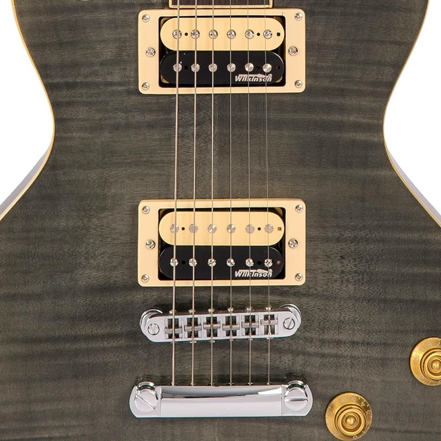 Alt view image 6 of 7 - Vintage V100TBK Electric Guitar, Flamed Black, ErnieBall Cable, Hercules Stand Bundle