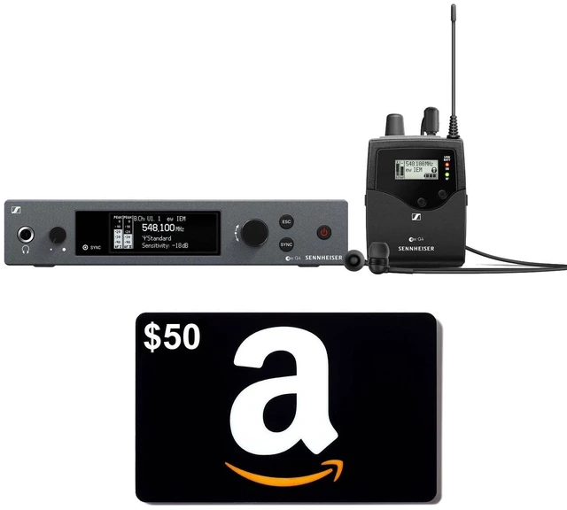 Main image of Sennheiser ew IEM G4 Wireless Monitor, Amazon Gift Card $50 Bundle