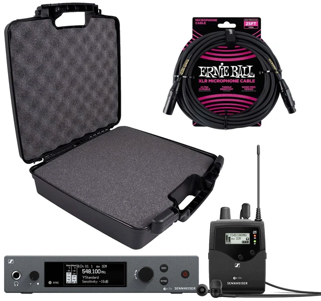 Main image of Sennheiser ew IEM G4 Wireless Monitor, CASEMATIX Case, ErnieBall XLR Bundle