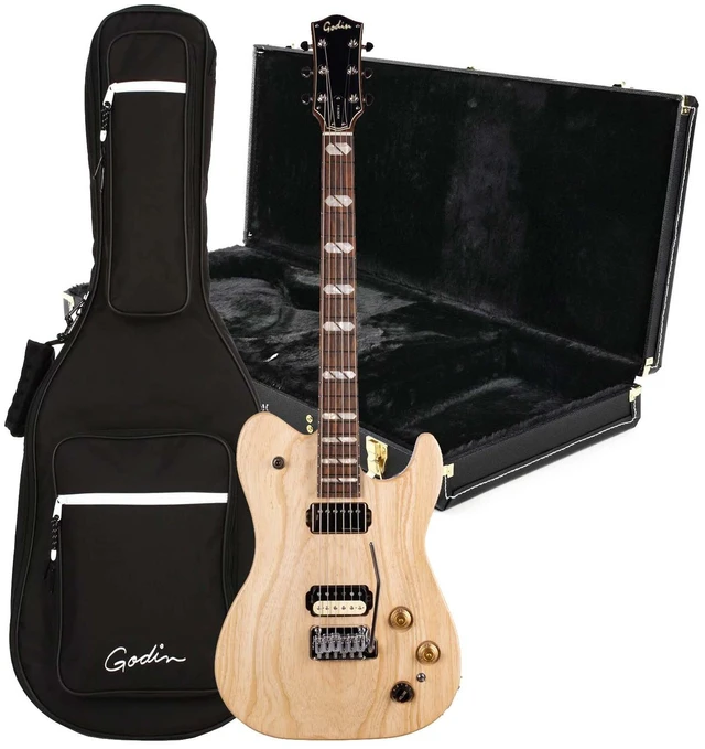 Main image of Godin (051489) Radium-X Electric Guitar, Natural, Godin v1091 Hardshell Case Bundle