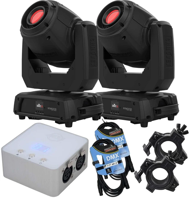 Main image of (2) Chauvet DJ Intimidator Spot 360X, ADJ MYDMX 3.0, (2) DMX Cables, (2) Clamps Bundle