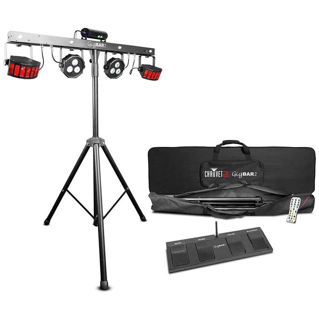 Alt view image 2 of 7 - (2) Chauvet DJ GigBAR 2 All-In-One Lighting System, Rockville ROCKFORCE W4 384, (2) DMX Cables Bundle