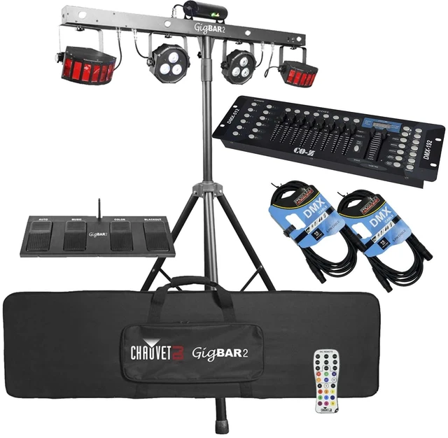 Main image of Chauvet DJ GigBAR 2 All-In-One Lighting System, DMX Controller CO-Z 192, (2) DMX Cables Bundle