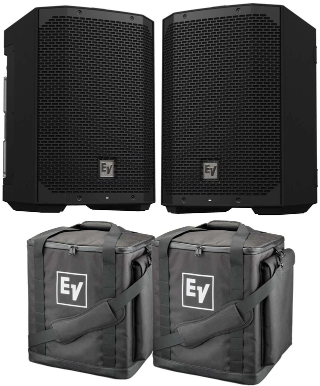 Main image of (2) Electro-Voice Everse 8 Battery Speaker, (2) Electro-Voice Padded Tote Bundle