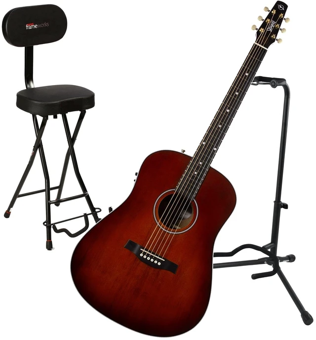 Main image of Seagull (051939) Maritime SWS AE Guitar - Burnt Umber, Gator Stand, Gator Seat Bundle