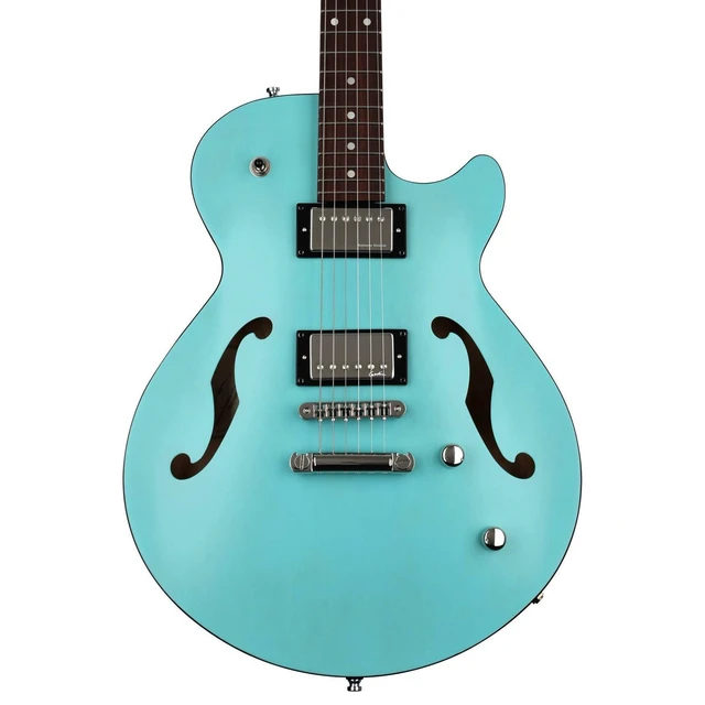 Alt view image 2 of 7 - Godin (050215) Montreal Premiere HT Semi-hollow, Laguna Blue, (3) Ernie Ball 2221, Gator GFW-GTR-SEAT, Stand Bundle