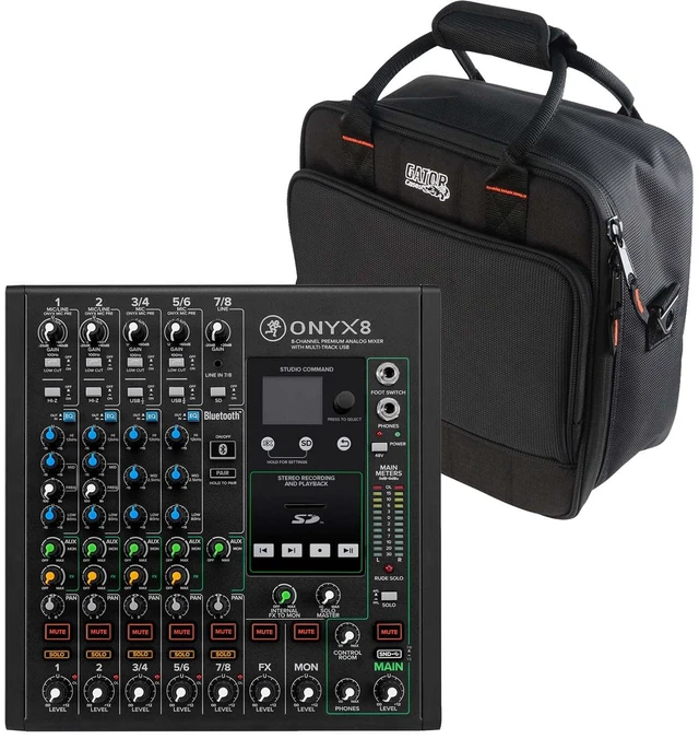 Main image of Mackie Onyx8 8-channel Mixer, Gator G-MIXERBAG-1212 Bundle