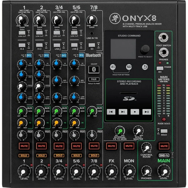 Main image of Mackie Onyx8 8-channel Analog Mixer with Multi-Track USB
