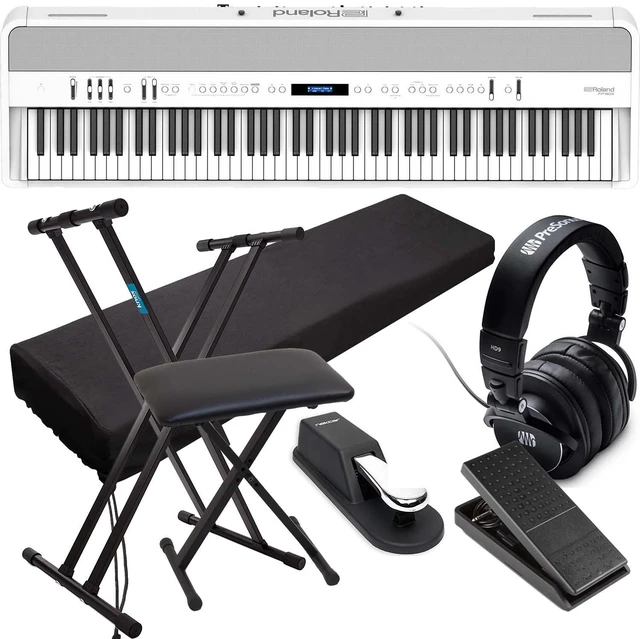 Main image of Roland FP-90X Digital Piano (White), Stand, Bench, Cover, Sustain Pedal, Presonus HD9, Yamaha FC7 Bundle