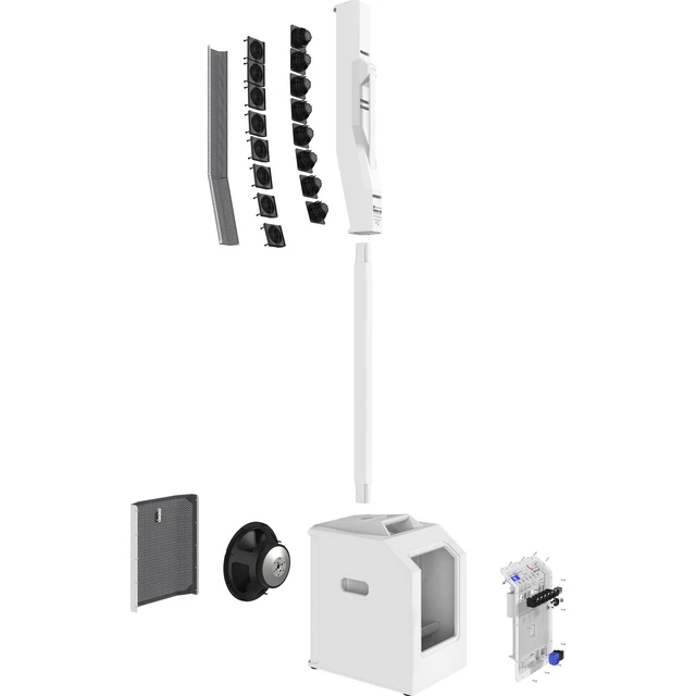 Alt view image 3 of 7 - Electro-Voice Evolve 50M Powered Speaker - White (Top Cover Included), ProX X-EV-EVOLVE50X1W, XLR Cable Bundle