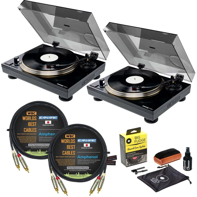 Main image of (2) ReLoop Turn5 Direct Drive HiFi Quartz Turntable, (2) Amphenol 6FT RCA Cable, Big Fudge Cleaning Kit Bundle