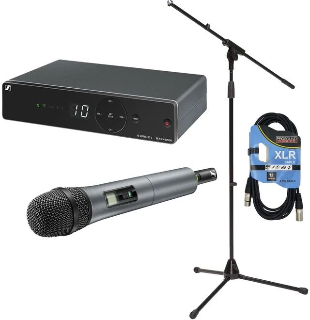 Main image of Sennheiser XSW 1-835 Wireless Handheld Mic, Mic Stand, XLR Cable Bundle