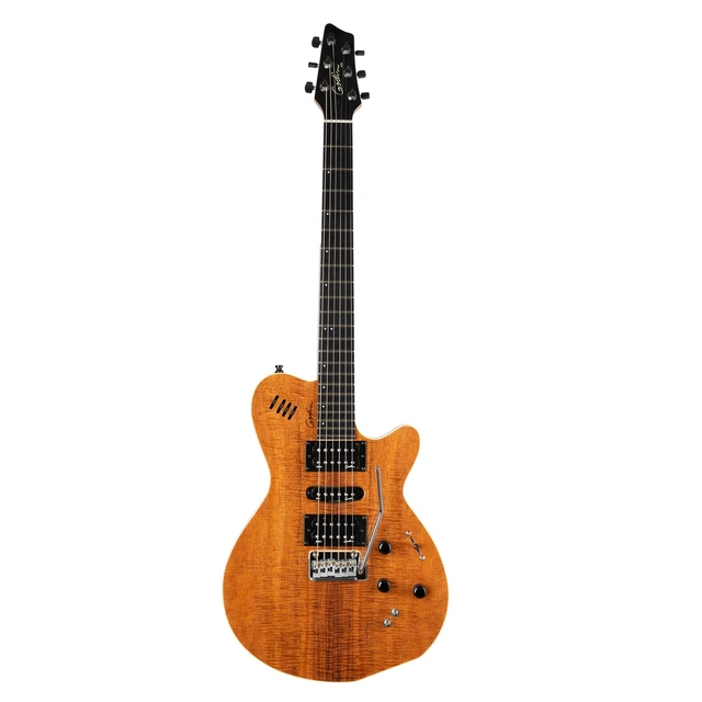 Alt view image 3 of 7 - Godin (041497) xtSA Koa Electric Guitar, Natural, (2) Ernie Ball 2221 Cable, Hercules GS415B, D'Addario Humidikit Bundle