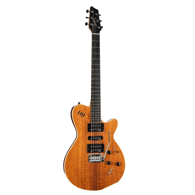 Alt view image 4 of 7 - Godin (041497) xtSA Koa Electric Guitar, Natural, (2) Ernie Ball 2221 Cable, Hercules GS415B, D'Addario Humidikit Bundle