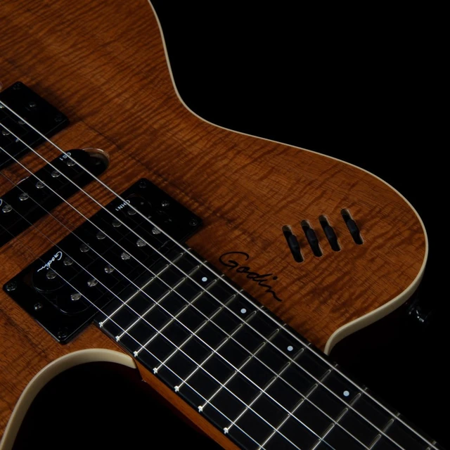 Alt view image 7 of 7 - Godin (041497) xtSA Koa Electric Guitar, Natural, (2) Ernie Ball 2221 Cable, Hercules GS415B, D'Addario Humidikit Bundle