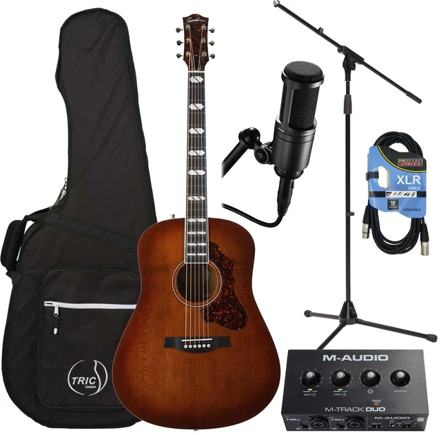 Main image of Godin (047918) Metropolis EQ Limited, Havana Burst, AT2020 Mic, Mic Stand, XLR Cable, M-Audio M-Track Duo Bundle