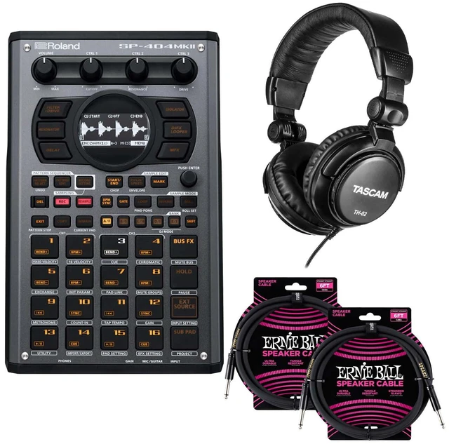 Main image of Roland SP-404MKII Linear Wave Sampler, (2) ErnieBall Cable, Tascam TH02 Bundle
