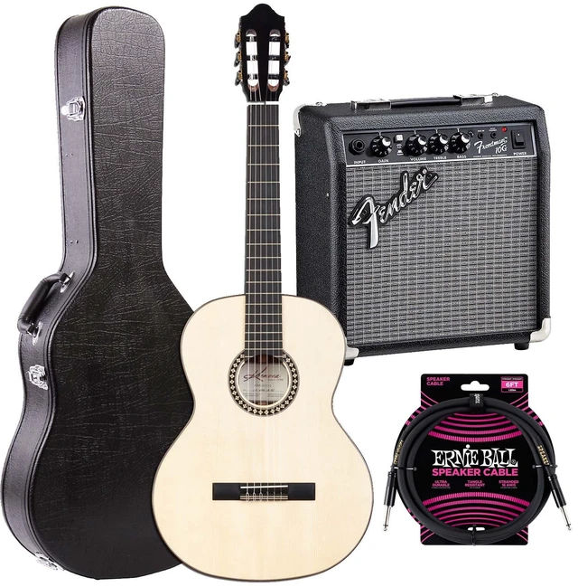 Main image of Kremona Romida Artist Series Classical Guitar, Fender Frontman 10G Amp, ErnieBall Cable Bundle