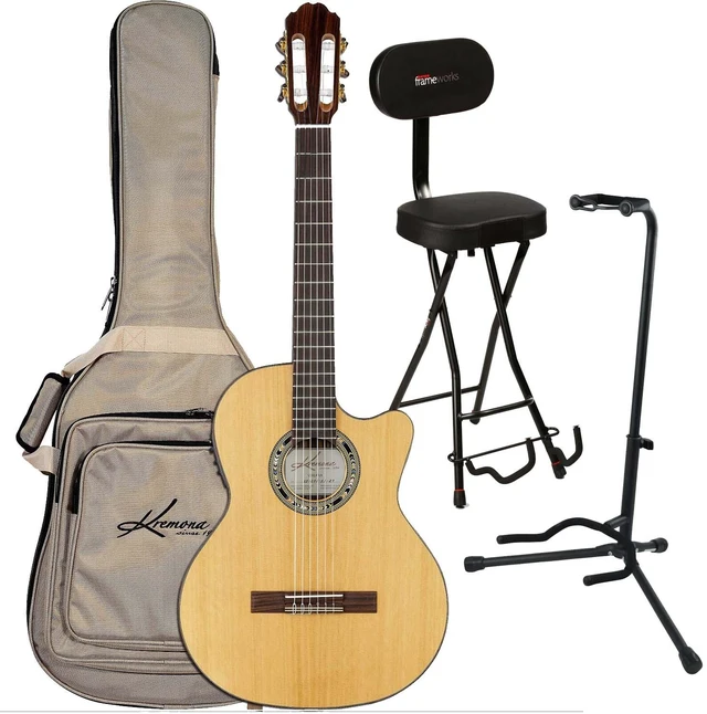 Main image of Kremona Verea Cutaway AC Nylon w/ Gig Bag, Gator GFW-GTR-1000 Stand, Gator GFW-GTR-SEAT Bundle