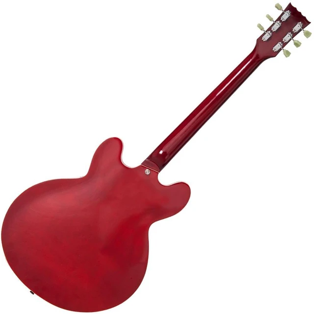 Alt view image 3 of 7 - Vintage VSA500 ReIssued 335-Style Acoustic Electric Guitar Cherry Red, CAHAYA Bag, ErnieBall Cable Bundle