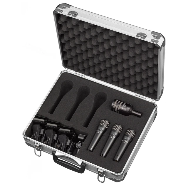 Alt view image 3 of 6 - Audix DP4 Instrument Mic Pack, (4) XLR Cables, Mic Stand Bundle