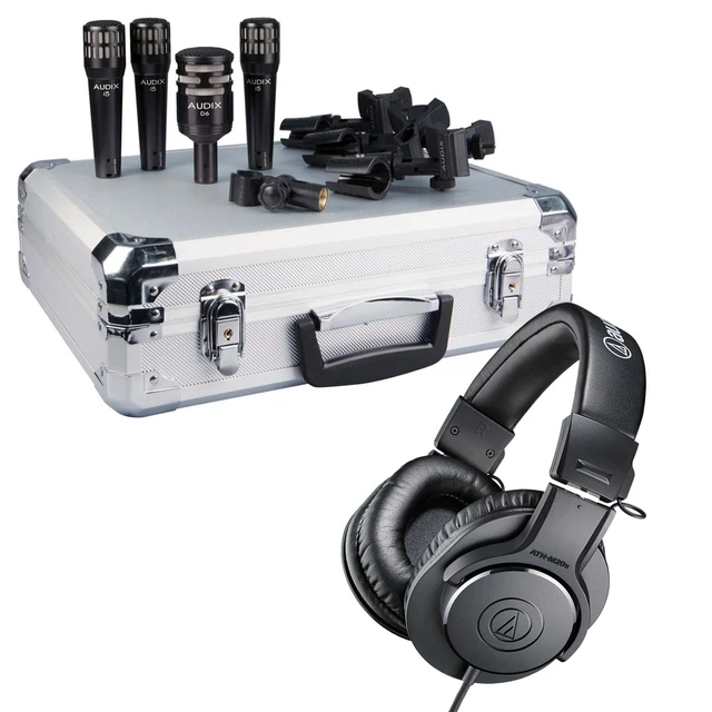 Alt view image 6 of 7 - Audix DP4 Instrument Mic Pack, Audio Technica ATH-M20X Bundle