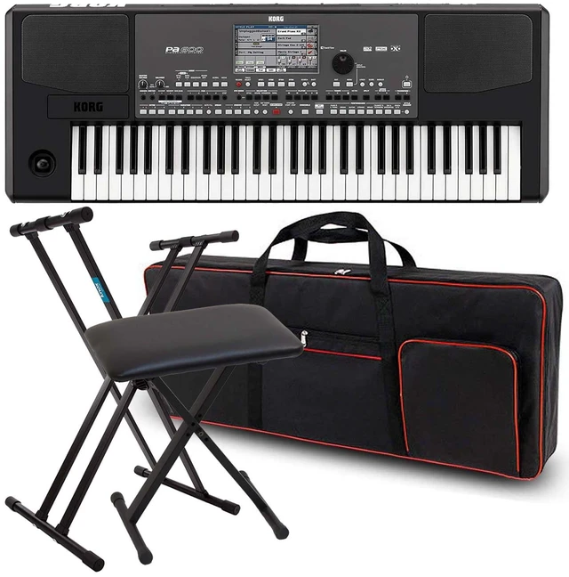 Main image of Korg Pa600 Professional 61-Key Keyboard with Speakers, Ruibo 61 Key Bag, Keyboard Stand and Bench Bundle
