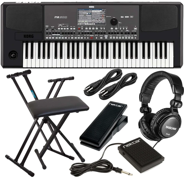 Main image of Korg Pa600 Professional 61-Key Keyboard with Speakers, Keyboard Stand and Bench, Nektar NP-1, Sustain Pedal, Tascam TH02, (2) 1/4 Cables Bundle