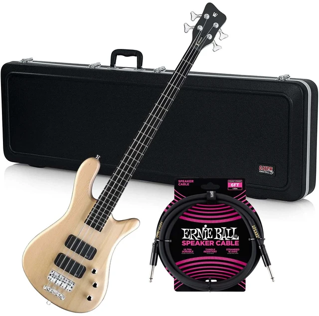 Main image of Warwick RockBass Streamer 4-String Bass Natural Transparent Satin, Gator GC-Bass Case, ErnieBall Cable Bundle