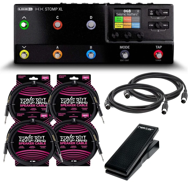 Main image of Line 6 HX Stomp XL Guitar Effects Processor, (4) ErnieBall Cables, (2) Midi Cables, Nektar NX-P Bundle