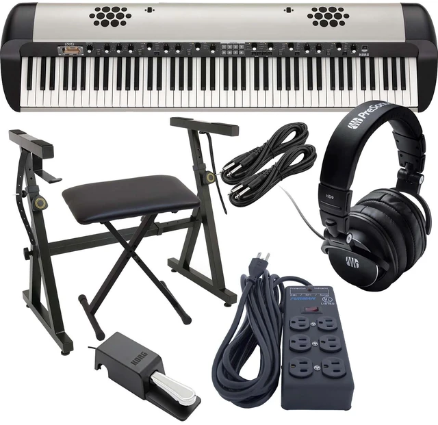 Main image of Korg SV2-SP 88-key Piano with Speaker (DS-2H Pedal Included), Plixio Piano Stand, Bench, Presonus HD9, Furman SS-6B, (2) 1/4 Cables Bundle