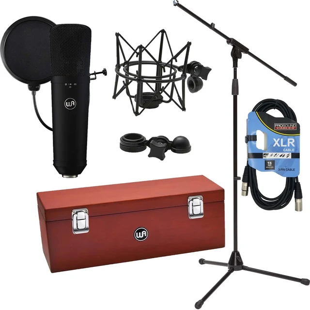 Main image of Warm Audio WA87 R2 Condenser Microphone (Black), Mic Stand, POP Filter, XLR Cable Bundle
