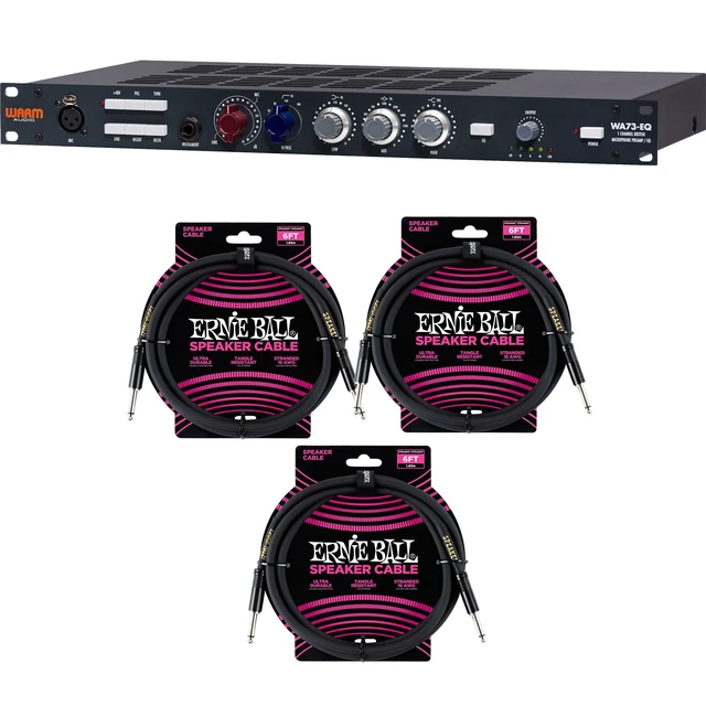 Alt view image 6 of 7 - Warm Audio WA73-EQ Microphone Preamp, (3) ErnieBall XLR Cables Bundle
