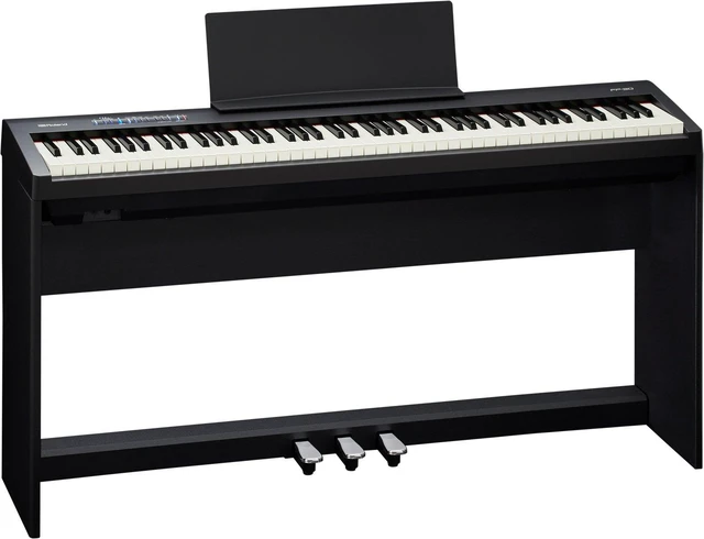 Alt view image 7 of 7 - Roland FP-30X Digital Piano with Speakers (Black), KSC-70 - KPD-70, Bonnlo Padded Bench, Tascam TH02, Monkeysell Piano Cover Bundle