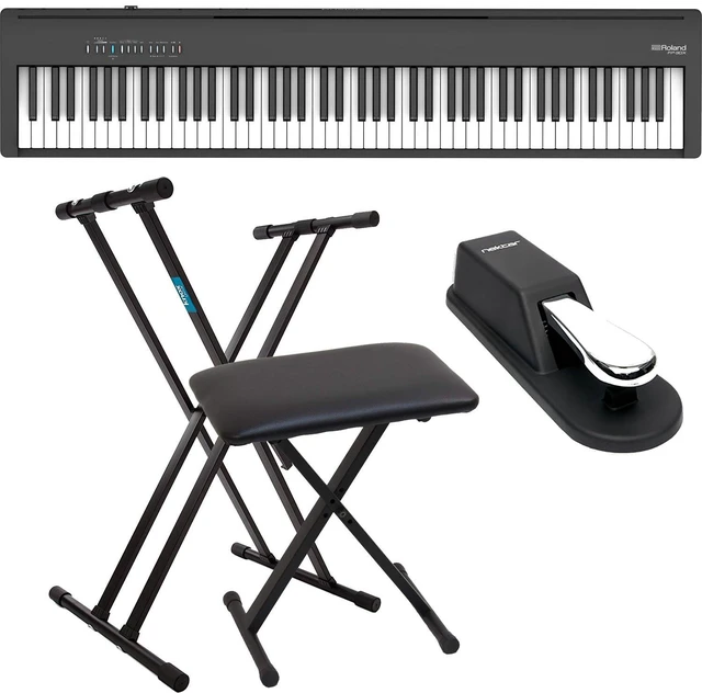 Main image of Roland FP-30X Digital Piano with Speakers (Black), Keyboard Stand, Bench, Sustain Pedal Bundle