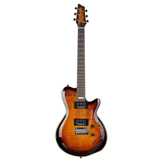 Alt view image 2 of 7 - Godin (024124) LGXT Cognac Burst Flame Guitar / Bag, Gator GTSA-GTRELEC Case, ErnieBall Cable Bundle