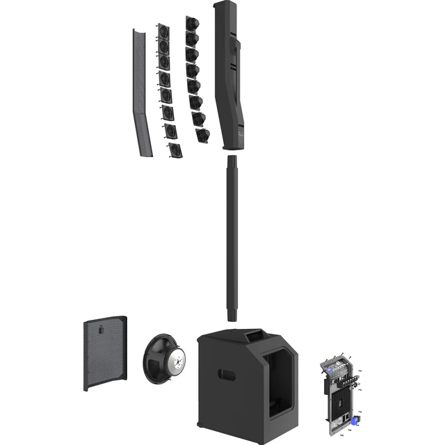 Alt view image 7 of 7 - (2) Electro-Voice Evolve 50M Powered Speaker (Top Cover Included), (2) Yuusei LED DJ Lighting Set, (2) XLR Cables Bundle