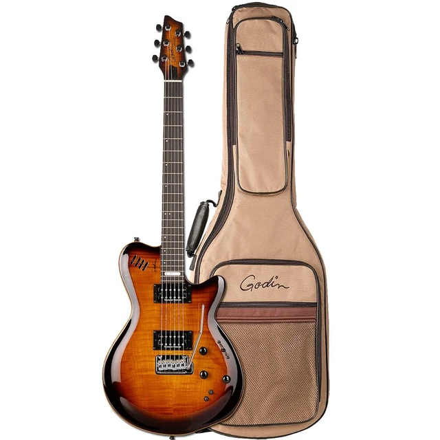 Alt view image 7 of 10 - Godin (024124) LGXT Cognac Burst Flame Electric Guitar with Gig Bag