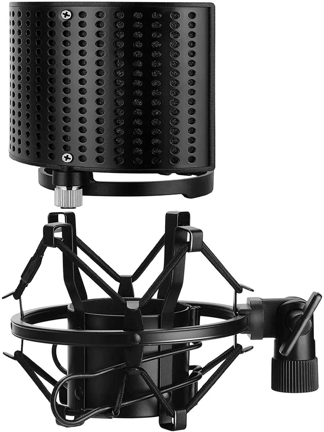 Alt view image 6 of 6 - Aston Mic Stealth Cardioid Active Dynamic Broadcast, Moukey Mic Shock Mount with Metal Pop Filter Bundle