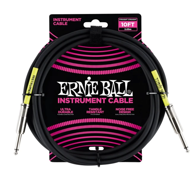 Alt view image 2 of 3 - (2) Ernie Ball (P06048) Classic Straight to Straight Instrument Cable 6 foot Black Bundle