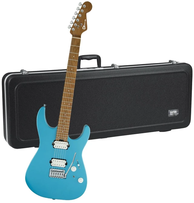 Main image of Charvel Pro-Mod DK24 HH 2PT Electric Guitar Matte Blue Frost, Gator GC-ELECTRIC-A Deluxe ABS Molded Bundle