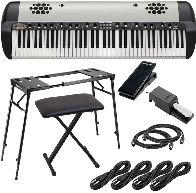 Main image of Korg SV-2SP 73-Key Stage Piano w/ Speakers (Creme) (Korg DS-2H Included),Neewer Keyboard Stand, Bench, Nektar NX-P, (4) 1/4 Cable, (2) Midi Cable Bundle