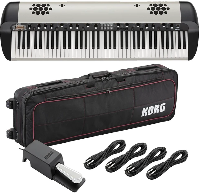 Main image of Korg SV-2SP 73-Key Stage Piano w/ Speakers (Creme) (Korg DS-2H Included), Korg CBSV173, (4) 1/4 Cables Bundle