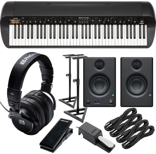 Main image of Korg SV-2 73-Key Vintage Stage Piano (Black) (Korg DS-2H Pedal Included), Presonus Eris3.5 Monitors, Monitor Stands, Presonus HD9, Nektar NX-P, (4) 1/4 Cables Bundle