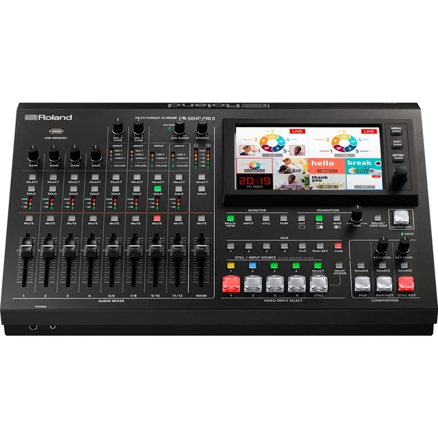 Alt view image 5 of 7 - Roland VR-50HD MK II Multi-Format AV Mixer, Presonus HD9 Headphones, (6) XLR Cables, (4) RCA Cables, (2) HDMI Cables, Gator G-MIXERBAG 1818, 32GB SD Card Bundle