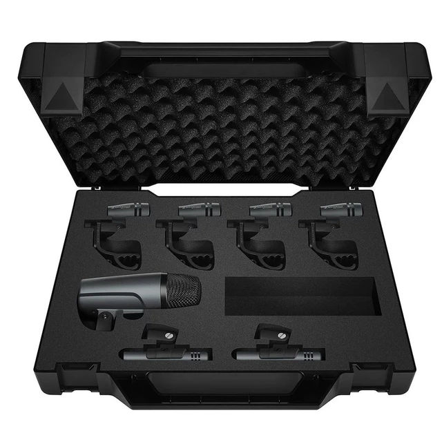 Alt view image 2 of 5 - Sennheiser Drum Kit e600 Drum Microphone Package, (7) Mic Stands, (7) XLR Cables Bundle