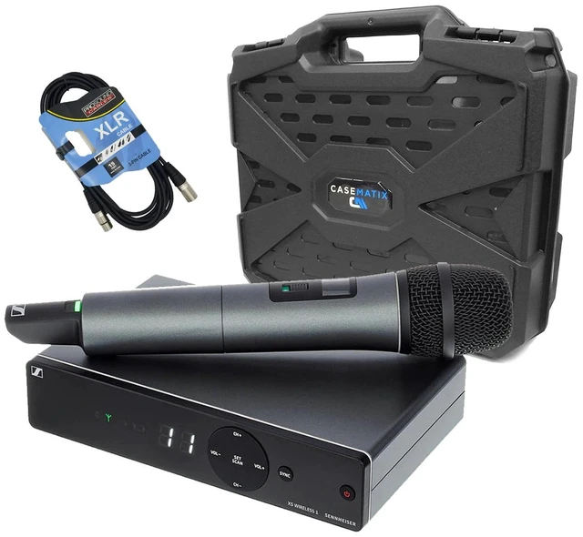Main image of Sennheiser XSW 1-825 Wireless Microphone (A Range), CASEMATIX Wireless Microphone Case, XLR Cable Bundle