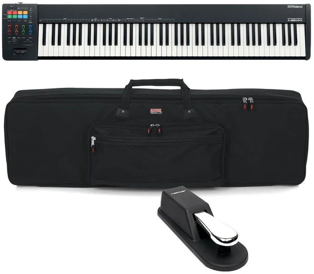 Main image of Roland A-88MKII MIDI Keyboard Controller, Gator GKB-88, Sustain Pedal Bundle