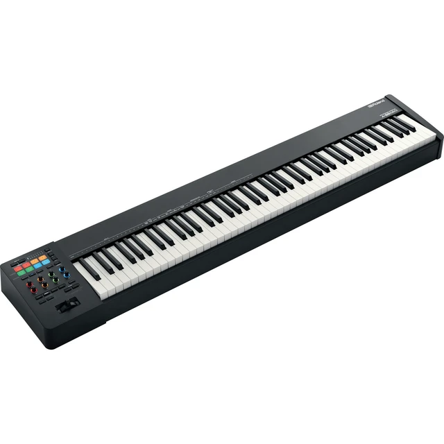 Alt view image 3 of 7 - Roland A-88MKII MIDI Keyboard Controller, Keyboard Stand, Bench, Presonus Eris3.5 Monitors, Monitor Stands, (2) 1/4 Cables, Tascam TH02 Bundle